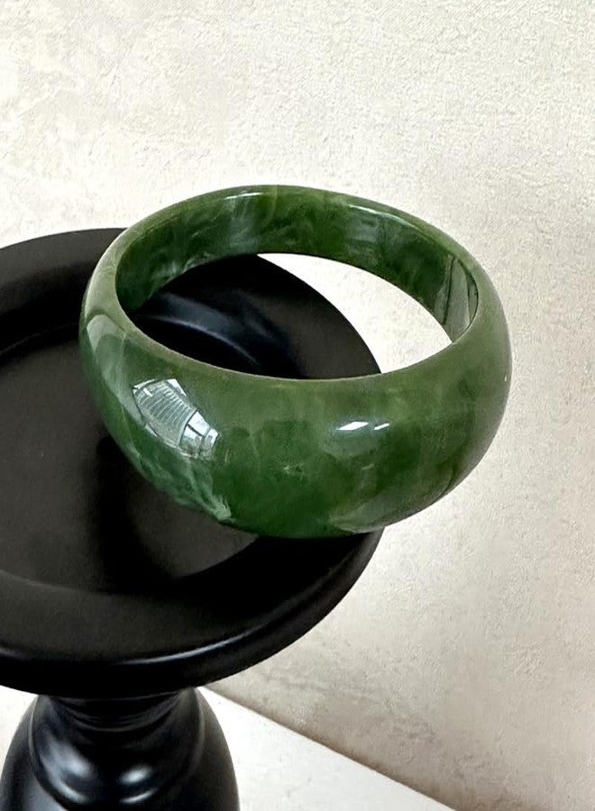 DATOA Geometric Chunky Acrylic Cuff Bangle Bracelet Marbling Colorful Irregular Resin Acetate Wide Wristband Bracelet Statement Jewelry for Women - Green - Image 2